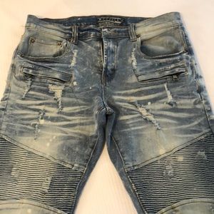 Pre-Owned Decibel Stitched Distressed Men Jeans 34/32